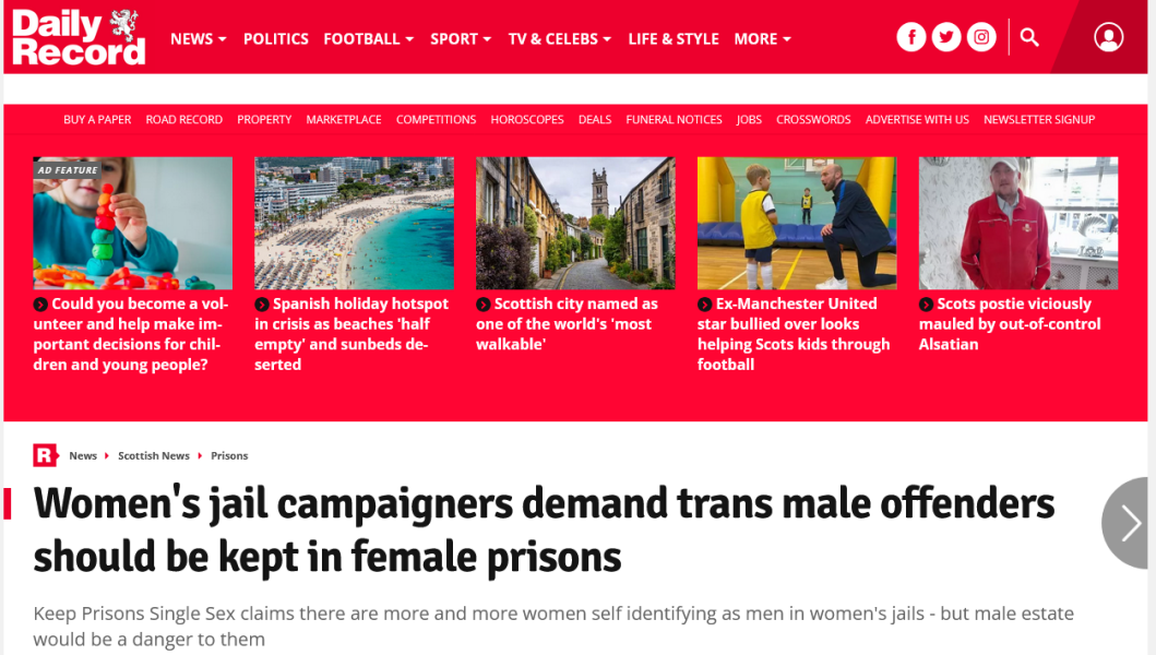 Women's jail campaigners demand transmen offenders should be kept in female prisons *Title edited at OP's request*