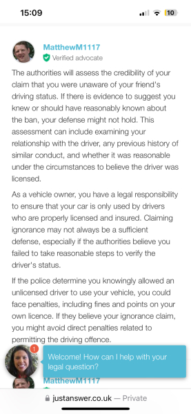 Friend drove my car whilst on a ban