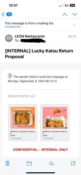 Email fail from Leon