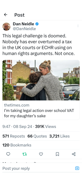 VAT on school fees - High Court Challenge.