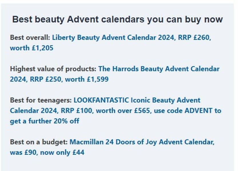 Beauty advent calendars 2024 #2