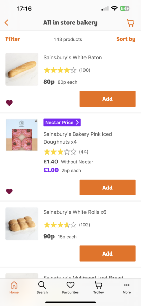 Sainsbos online ordering - request slicing,