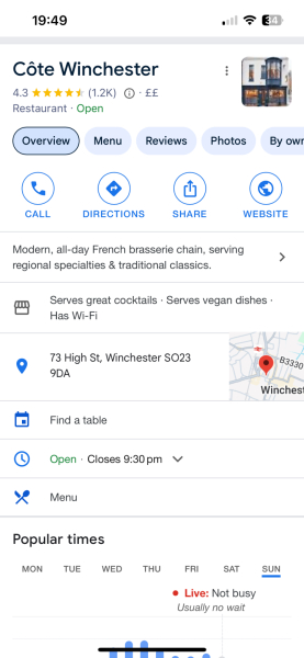 Special Lunch in Winchester - where?