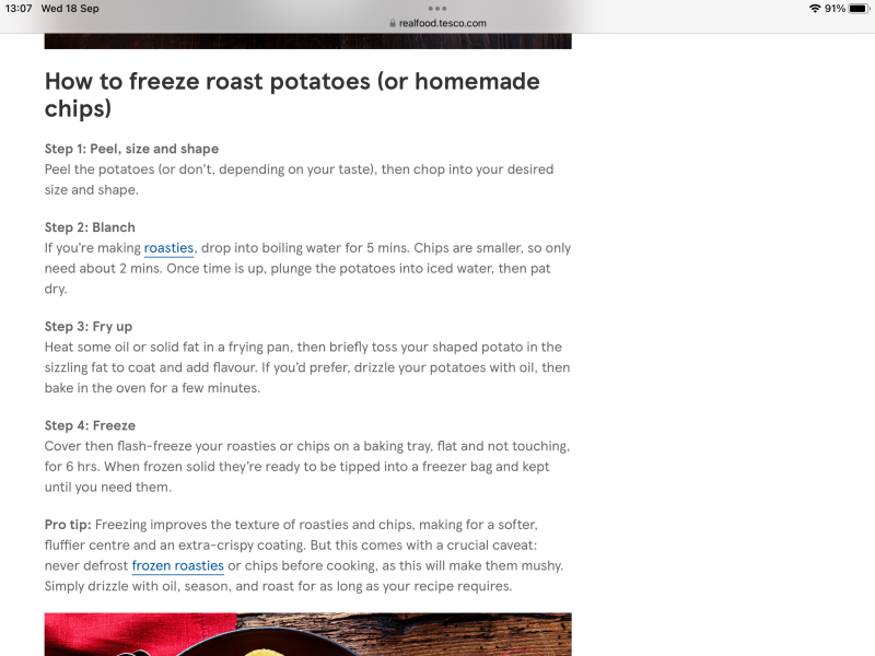 Freezing chips