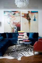Navy & red living room thoughts