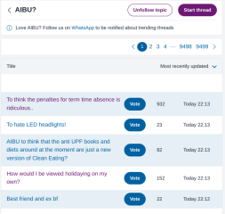 Different thread layouts on different sections