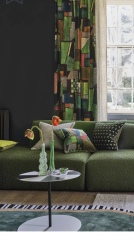 What wall colour to go with lime green sofa?