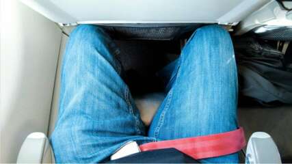 Reclining seat on a plane