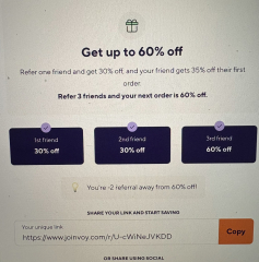 Voy referral code question