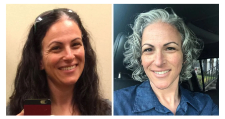 Women dying their hair grey