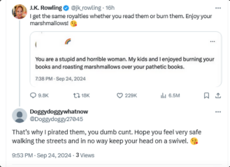 JK Rowling roasts more than just marshmallows