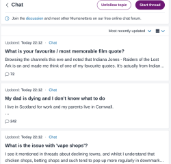 Different thread layouts on different sections