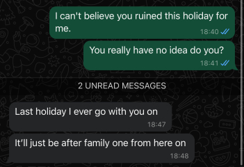 Husbands drunk on holiday...