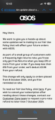 ASOS “fair use returns policy”