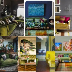 What wall colour to go with lime green sofa?