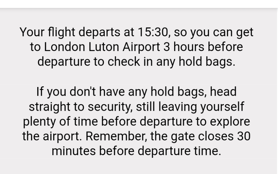 To not want to go to the airport 3 hours before?
