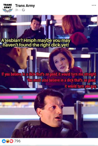 Transactivists inadvertently post transphobic meme