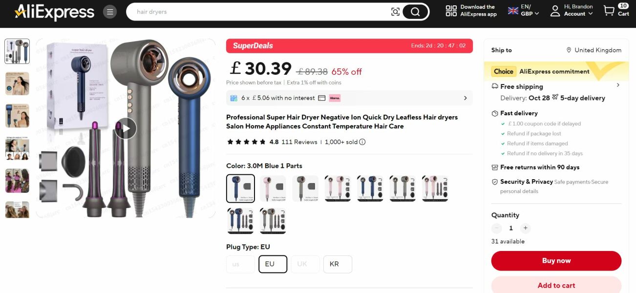 DH bought me a dodgy hairdryer!! AIBU?