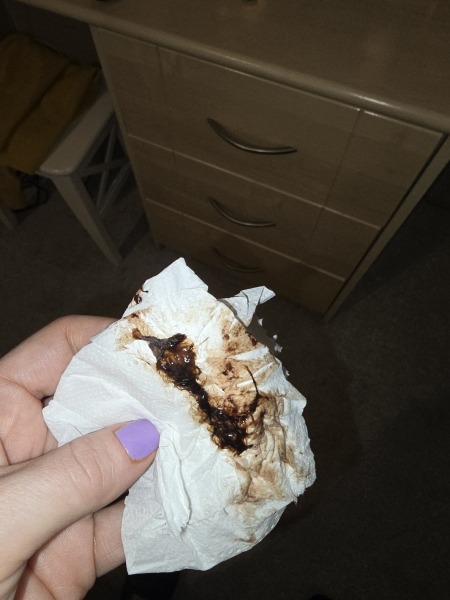 6 weeks pregnant and brown clot TMI