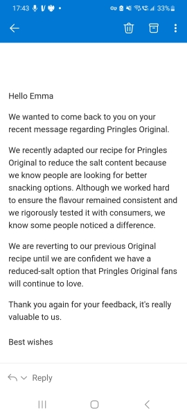 Pringles taste different!