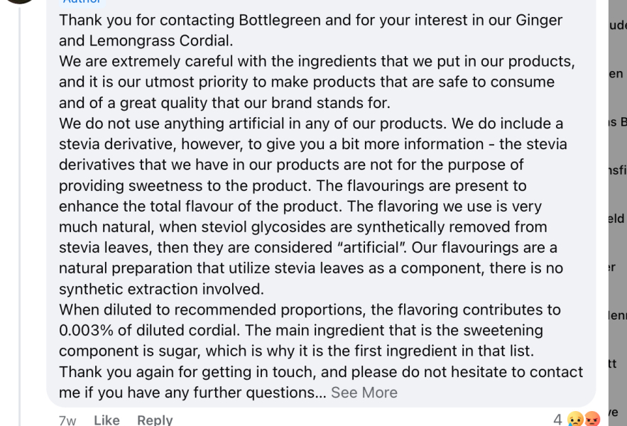 Soft drinks without Aspartame
