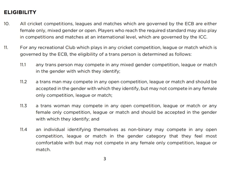 ECB bans transgender women from top two tiers of women’s domestic cricket