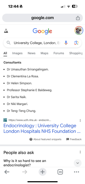 Recommendation for paediatric endocrinologist