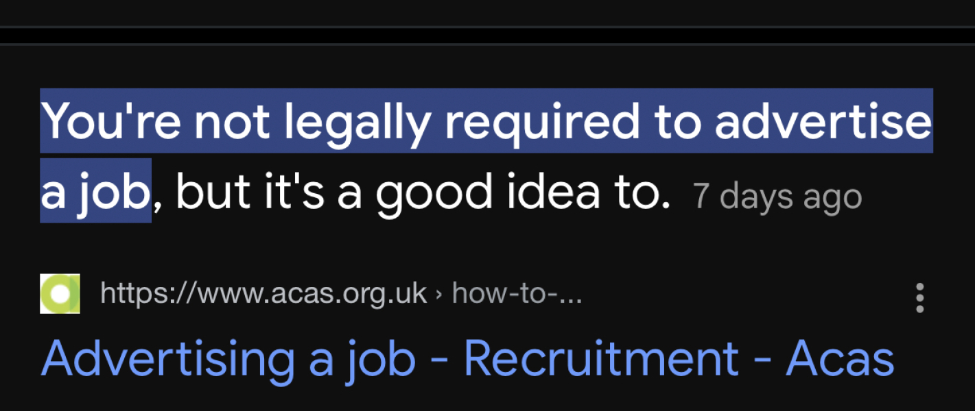 Can a school give a teacher a promotion without giving other teachers the chance to apply?