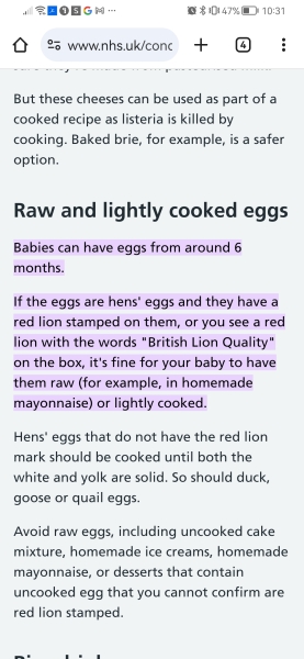 When did you give your baby runny egg yolk?