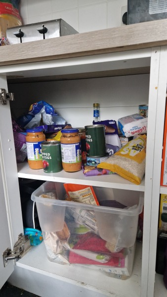 Food cupboards a mess  pic included.