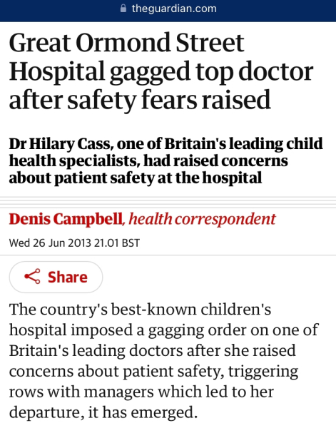 Please could you invite Hilary Cass?