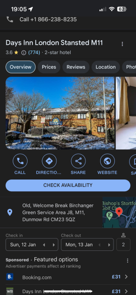 Recommendations for hotels near Stansted Airport?