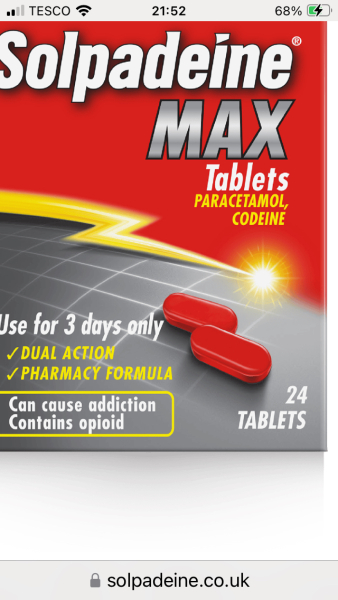 Backache - Is this pill Solpadeine Max?