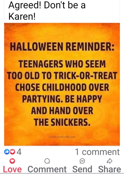 Too old? Trick or treating