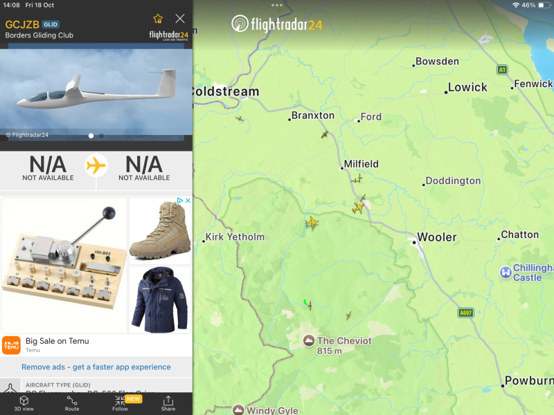 Flight radar tonight