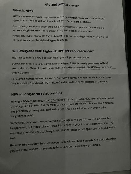 Been told over phone smear test results abnormal