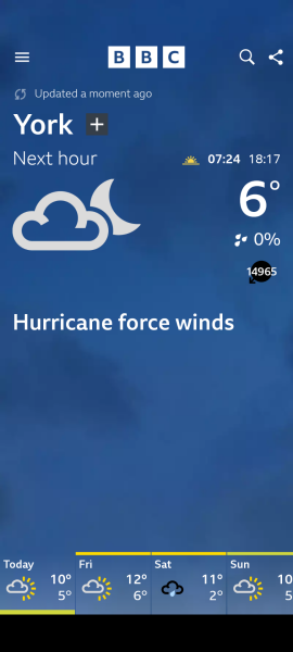 BBC Weather - Hurricane force winds across UK