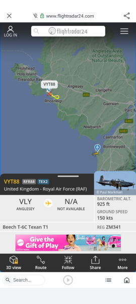 Flight radar tonight
