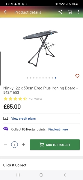 Ironing board for steam generator iron?