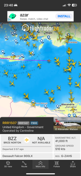Flight radar tonight