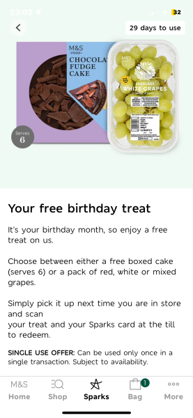 What is the point of an M&S Sparks card?