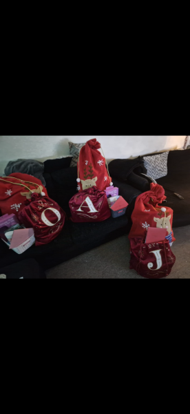 B&M initials velvet sacks support group