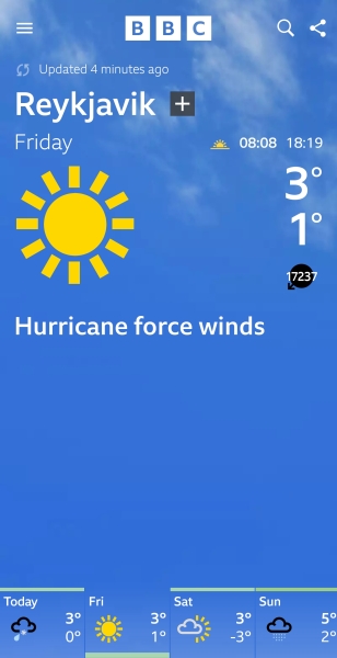 BBC Weather - Hurricane force winds across UK