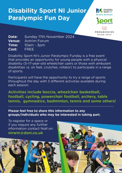 Junior Paralympic Fun Day 2024, Antrim Forum, Northern Ireland 17.11.24