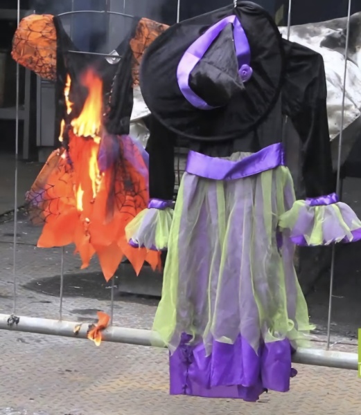 Halloween costume fires.