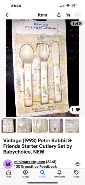 Can anyone help me find children's cutlery with handles in the shape of rabbits...