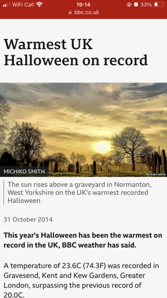 How cold was it time last year in the UK?