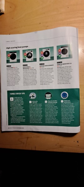Heat pump tumble dryer recommendations