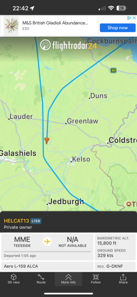 Flight radar tonight