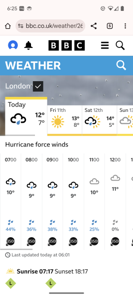 BBC Weather - Hurricane force winds across UK